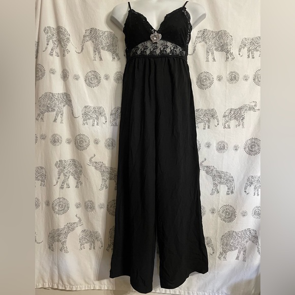 Ladies Medium Blashe Jumpsuit cute peek through lace midsection sparkling crown - Picture 4 of 13